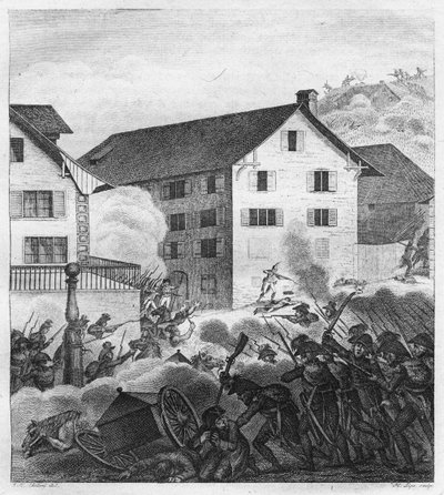 İkinci Zürih Savaşı, Merkezde Dövüş sahnesi, 1799 by Unbekannt