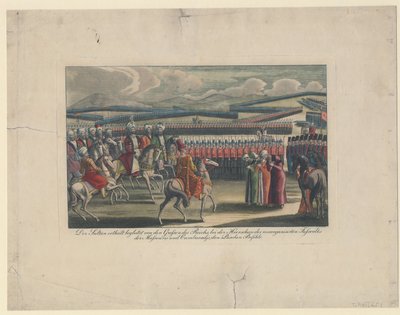 Türklerin Padişahı III. Selim, kırsaldaki yeni piyade teftişini memnuniyetle karşıladı by Unbekannt