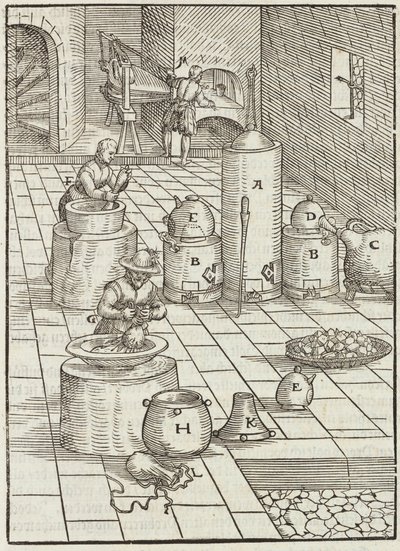 Altın ve Cıva Cevherlerinin Ayrılması - Cevherlerin Tanımından Gravür ve Madenciliğin Temel Yöntemleri, Lazarus Ecker by Unbekannt