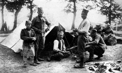 Kamp yapan Sırp askerleri, Birinci Dünya Savaşı, 1914 by Unbekannt