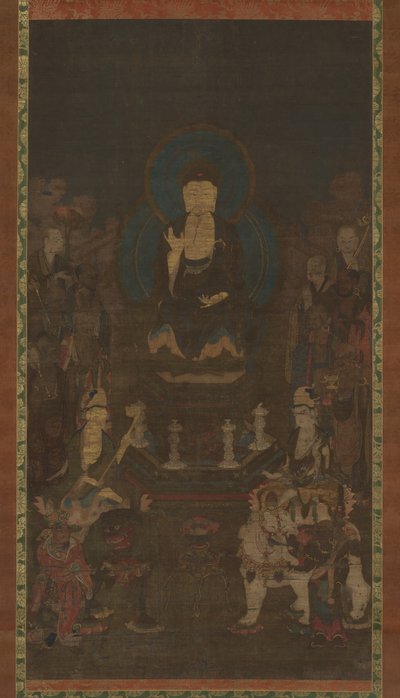 Sebzeler, Monju, Fugen ve On Büyük Mürit Ayrılığı Desi, 18. Yüzyıl. by Unbekannt