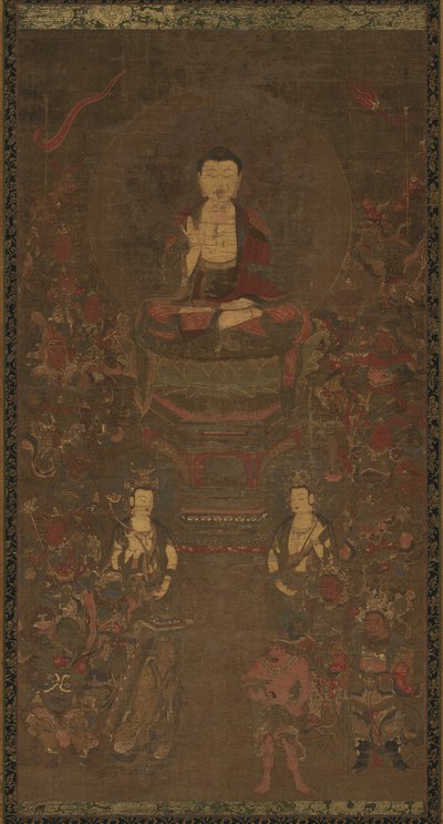 Büyük Bilgelik Sutrasının On Altı Koruyucusu ile Sakyamuni Üçlüsü, 1300