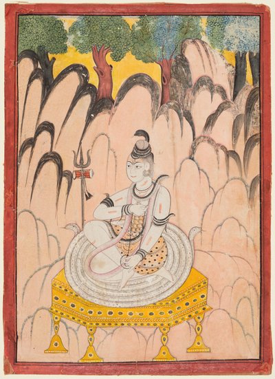 Bir manzarada bir Taht üzerinde oturan Shiva, c. 1760. by Unbekannt
