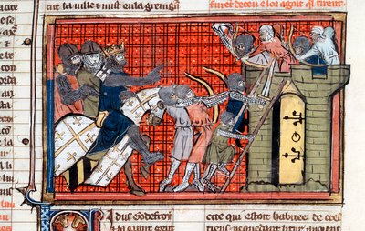 Godefroy de Bouillon liderliğindeki bir kasabanın kuşatması, c1099, 14. yüzyıl by Unbekannt