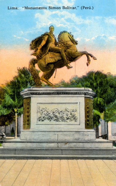 Simon Bolivar anıtı, Lima, Peru, 20. yüzyılın başlarında by Unbekannt