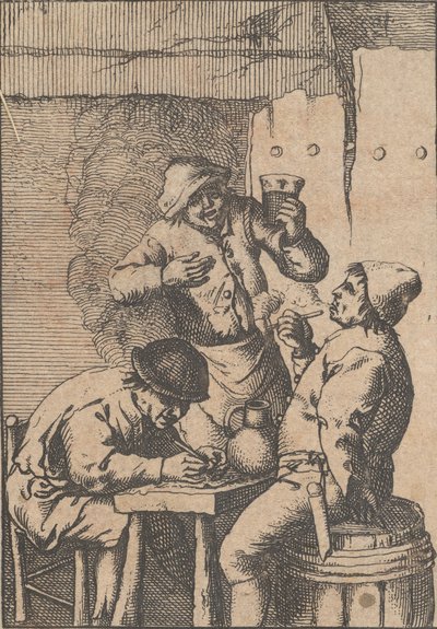İki Sigara İçen Arasında Duran Şarkıcı, 1610-85. by Unbekannt