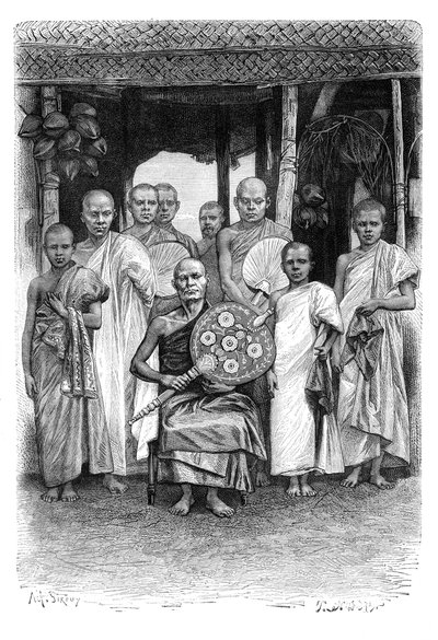 Singhalese Budist Rahipler, Sri Lanka, 1895 by Unbekannt