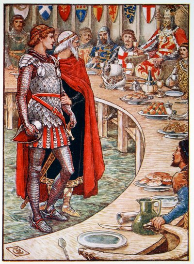 "Sir Galahad, Kral Arthur'un Sarayına getirildi", 1911 by Unbekannt