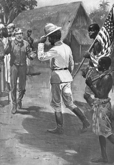 Sir Henry Morton Stanley, David Livingstone ile tanışıyor, Afrika, 1871 by Unbekannt