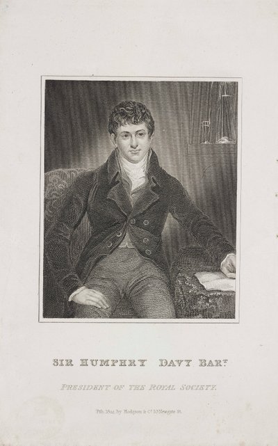 Sir Humphry Davy, İngiliz kimyager, 1824 dolayları by Unbekannt