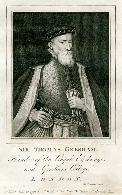 Sir Thomas Gresham, İngiliz tüccar ve finansör, 16. yüzyıl 1793 by Unbekannt