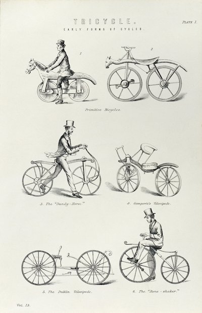 Altı erken bisiklet formu, c1870 by Unbekannt