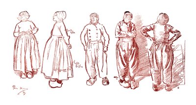 Volendam'daki Eskizler, Hollanda, 1900 by Unbekannt