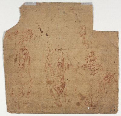 Atların ve Binicilerin Eskizleri recto, Atların Eskizleri verso, 17. yüzyıl. by Unbekannt