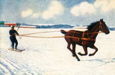 İsveç'te Skijöring, c1928. by Unbekannt