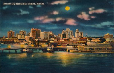 Moonlight, Tampa, Florida, c1940s tarafından Skyline by Unbekannt