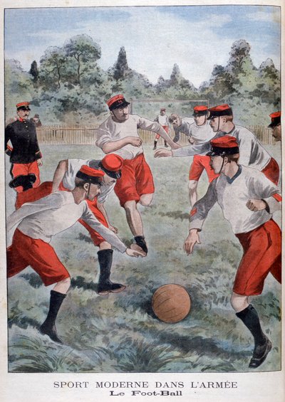 Fransız ordusunun askerleri futbol oynuyor, 1902 by Unbekannt
