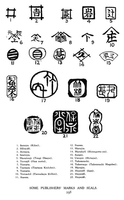 Bazı Japon yayıncılar işaretler ve mühürler, 19. yüzyıl 1925 by Unbekannt