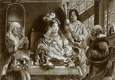 Soprano kaydediciler ve gaydalar, Jacobus Jordaens tarafından tasarlanan Brüksel goblen, 1948 by Unbekannt