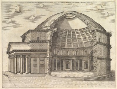 Speculum Romanae Magnificentiae: Pantheon, içini göstermek için kırıldı, 1553. by Unbekannt