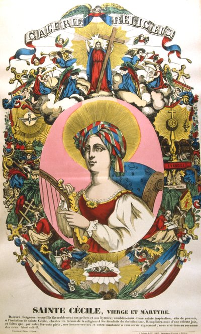 Aziz Cecilia veya Cecile, efsanevi Roma şehidi, 19. yüzyıl by Unbekannt