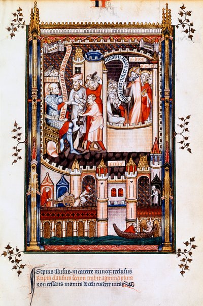 St Denis, St Rusticus ve St Eleutherius hapiste, 1317 by Unbekannt