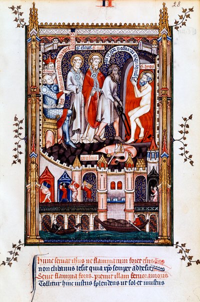 St Denis fırına atılır, 1317 by Unbekannt