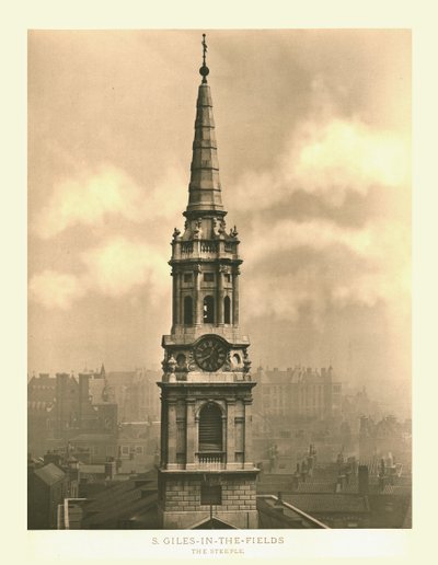 St Giles-in-the-Fields, The Steeple, 19. yüzyılın ortaları. by Unbekannt