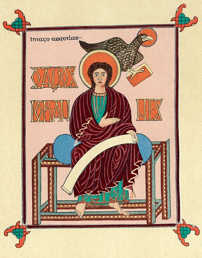 Lindisfarne Durham İncil Kitabından Aziz John Evangelist, c720 by Unbekannt
