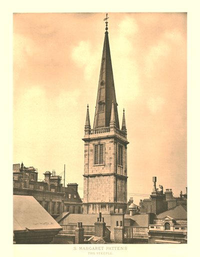 St Margaret Pattens, The Steeple, 19. yüzyılın ortaları. by Unbekannt