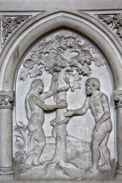 St Martin Katolik Kilisesi, Villers sur Mer, Fransa. Rahatlama. Adem ve Havva by Unbekannt
