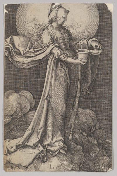 Bulutların üzerindeki St. Mary Magdalene ters copy.n.d. by Unbekannt
