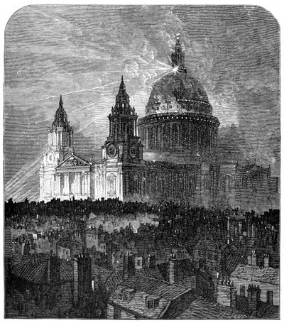 St Pauls Katedrali Şükran Günü için aydınlatılmış, Londra, 1900 by Unbekannt