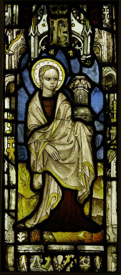 St. Barbara ile Vitray Panel, İngiliz, ca. 1450. by Unbekannt