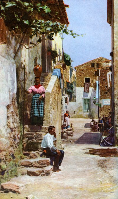 Sokak sahnesi, Taormina, Sicilya, İtalya, c1923 by Unbekannt