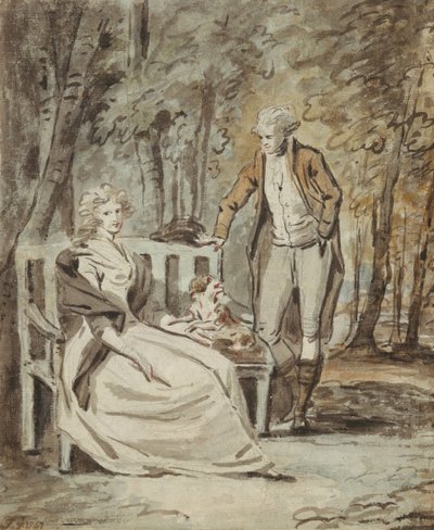 Bir Portre Çalışması: Bir Parkta Bir Hanımefendi ve Bir Beyefendi, yaklaşık. 1780. by Unbekannt