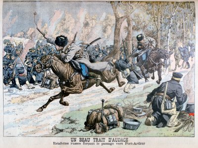 Rus süvarilerinin Port Arthur yolunda sürpriz saldırısı, Rus-Japon Savaşı, 1904 by Unbekannt