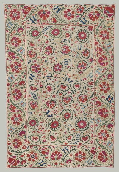 Suzani: perde veya yatak örtüsü, yaklaşık 1800. by Unbekannt