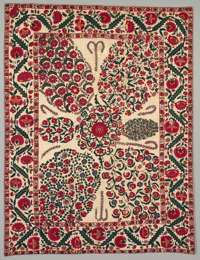 Çiçek spreyli Suzani, 1800-1850. by Unbekannt