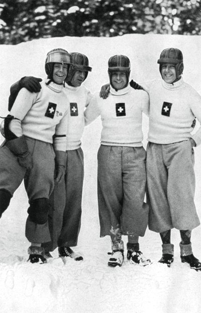 İsviçreli dört kişilik yarış kızağı takımı, Kış Olimpiyat Oyunları, Garmisch-Partenkirchen, Almanya, 1936 by Unbekannt