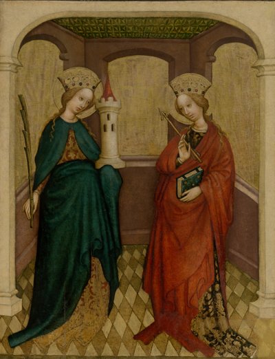 Yazı tahtası ile St. Barbara ve St. Ursula by Unbekannt