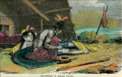 19. yüzyılın sonlarında bir Maori şefinin dövmesi by Unbekannt