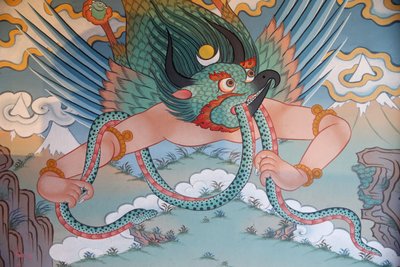 Bin Buda Tapınağı Dashang Kagyu Ling cemaati Boyama Garuda, La Boulaye, Fransa by Unbekannt