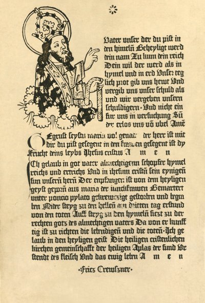 Yüce, Paternoster, Ave Maria ve Credo ile Almanca, 1915. by Unbekannt