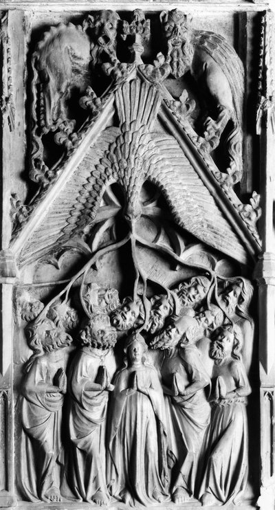 Bakire Detayının Yaşamının Altarpiece. Jaume Cascalls tarafından alçak kabartma (? -1378) 14. yüzyıl Corneilla de Conflent Meryem Ana Kilisesi (Doğu Pireneler) by Unbekannt