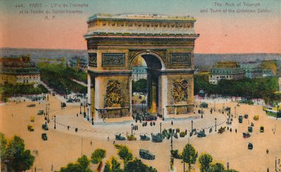 Arc de Triomphe ve Meçhul Askerin Mezarı, Paris, c1920 by Unbekannt