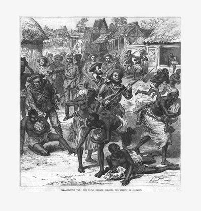 Ashantee Savaşı: Deniz Tugayı Coomassie Sokaklarını Temizliyor, 1874. by Unbekannt