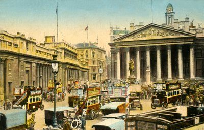 İngiltere Bankası ve Kraliyet Borsası, Londra, c1910. by Unbekannt