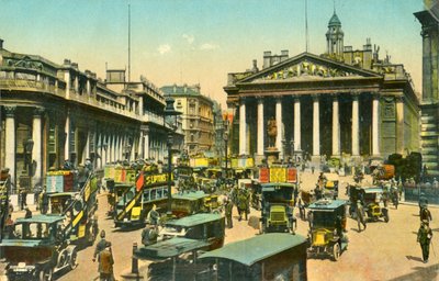 İngiltere Bankası ve Kraliyet Borsası, Londra, c1910. by Unbekannt