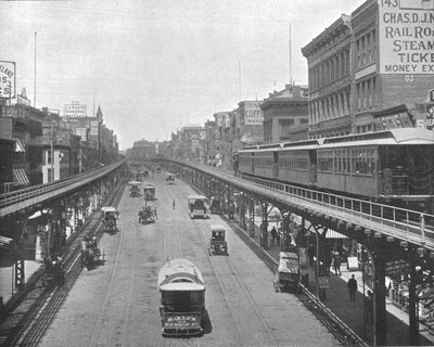 Bowery, kuzeye bakıyor, New York, ABD, c1900. by Unbekannt